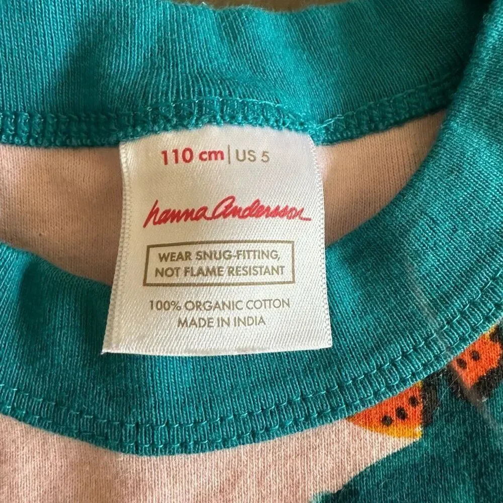 Hanna Andersson size 5 Pineapple Sweet Short John Pajamas TOP ONLY
